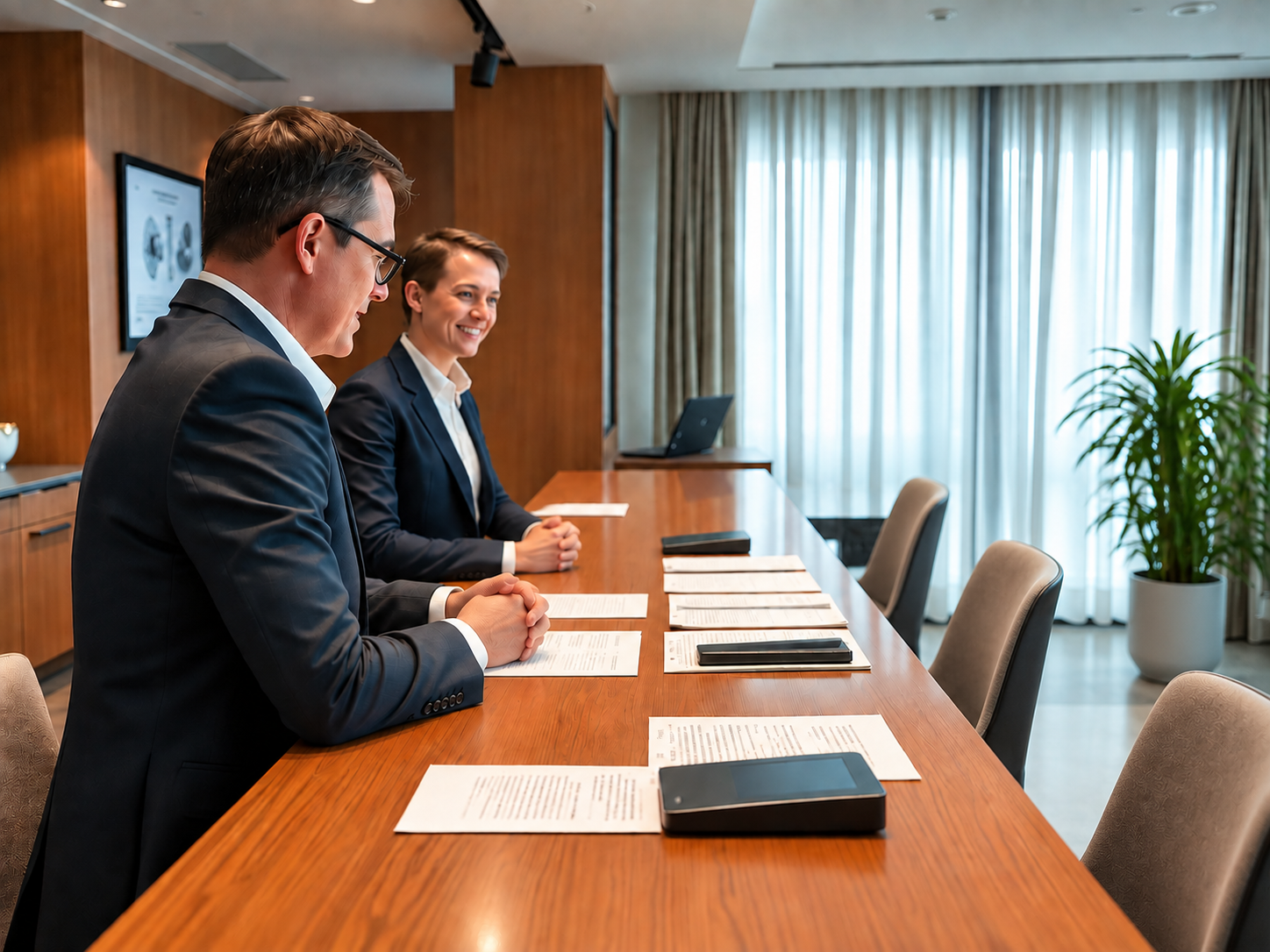 Monitor-Free Modern Business Meeting