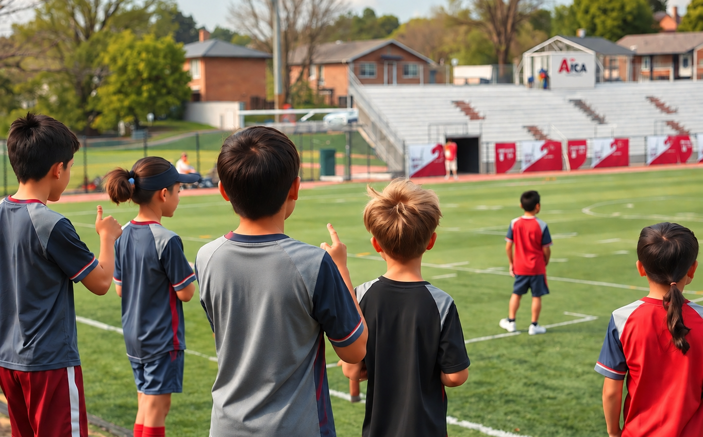 Kids Watching a Field Game