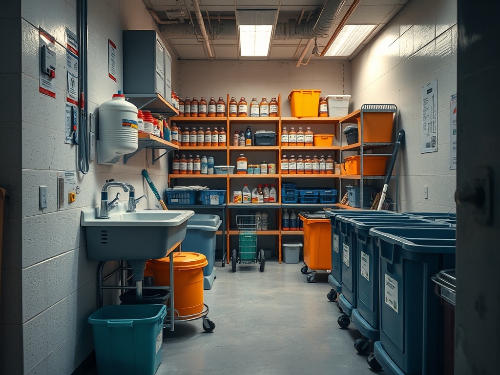 Janitorial closets, shops, and storage rooms that improve efficiency
